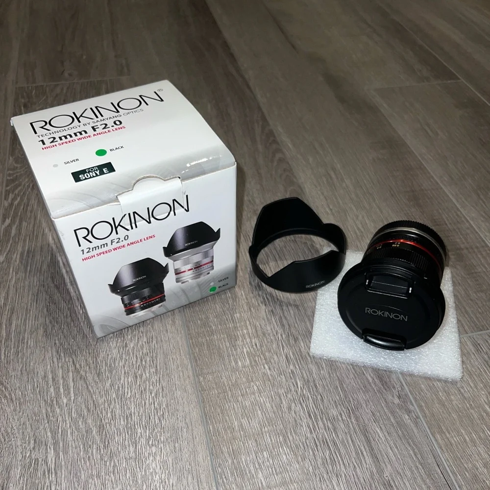 Rokinon 12mm F2.0 NCS CS Ultra Wide Angle Lens Sony E-Mount (NEX) in Black